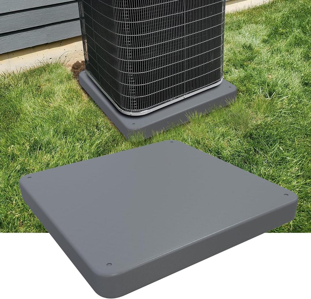 Mxclimate Equipment Pad for HVAC Systems,Ductless Mini Split Air Conditioner,32"x32"x2" Plastic Condenser Unit Pad