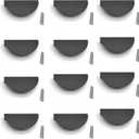 Black Cabinet Pulls,12pcs, Half Moon Pull Handles with Mounting Screws Semicircle Drawer Pull 2.52" Hole Centers Cup Pulls Space Aluminum Back Mount Finger Edge Pull