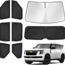 Canvcle Sunshades for 2025 2026 Nissan Armada Accessories Windshield Sun Shade Side Rear Window Shade Cover Sun Visor Shield Privacy Protection for Camping Keep Vehicle Cool Black 8PCS