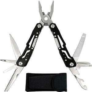14-in-1 Safety-Locking Stainless Steel Multitool Pliers – Folding Pocket Knife with Screwdrivers, Bottle Opener & Nylon Sheath for Camping,outdoor sports and Survival