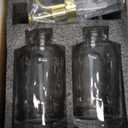 DRESSOOS 1Set Glass Syrup Dispenser Reusable Pump Bottles for Coffee Bar Kitchen Finish with Labels Tray for Honey Juice Sauces