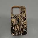 Caseative for iPhone 14 Pro Case,Pleated Water Ripple Chrome Wave Pattern Soft Phone Case (Gold)