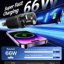 Starlight Retractable Car Charger with Retractable Cables, Starlight in Car Roof 4 in 1 Super Fast USB C Car Phone Charger, 2 USB Ports Starry Sky Adapter, Compatible with iPhone 17 16 15 14 13 12