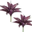 Fake Plants Artificial Agave Plants IndoorUV Resistant Fake Agave Planters Outdoor Decorating Artificial Plants for Outdoors Decor Agave (2Pack,12.6'Purple) Spring Decorations for Home