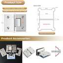Alise Glass Shower Door Hinges, 180 Degree Shower Door Hinges for Glass Doors,Heavy Duty Stainless Steel Cabinet Hinges,Frameless Shower Doors Hardware Replacement Part,Polished Chrome(1P)