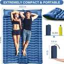 Yuzonc Double Camping Sleeping Pad with Built-in Foot Pump and Pillows – Ultralight Inflatable Sleeping Mat for 2 Person, Compact Air Mattress for Backpacking Hiking Tent Camping, Portable Outdoor