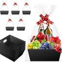 Baskets for Gifts Empty - Gift Baskets Empty To Fill Kit - Black Basket Cardboard To Fill Bulk 5 Pack for Holiday, Birthday, Christmas, Valentines Day and Any Occasion