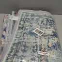 Area Rugs 5'x7' Washable Non-Slip, Floral Vintage Distress Print Pattern Medallion Carpet for Living Room Bedroom Dining Room, Green Navy Blue White Red Teal Colorful