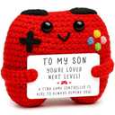 Crochet Game Controller Son Graduation Gifts from Mom Dad, Mothers Day Birthday Fathers Day Graduation Gifts for Son, Cute Handmade Crochet Game Controller Decor, Boy Room Decor for Bonus Son