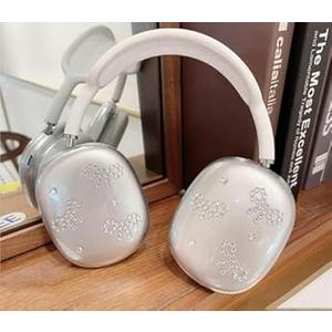 Case Cover for AirPods Max Headphones, Clear Soft Ear Cups Cover Accessories for Apple AirPods Max (2024/ 2020) (Small Bowknot)
