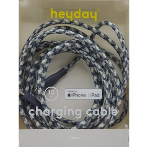 Heyday 10 ft Charging Cable iPhone iPad NEW Open Box Black White