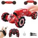 Upgraded Hand Gesture Sensing RC Stunt Car with Lights Music, Spray Drift Hand Gesture RC Car 360 Spins All Terrains Hand Controlled Truck Toys for 6 7 8 9 10 Year Old Boys (Medium, Red)