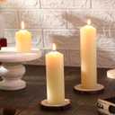 MTLEE 6 Pcs Pillar Candles 3 Set 2 in x 3, 6, 8 Inch Smokeless Dripless Unscented Pillar Candles Long Clean Burning Wax for Wedding Dinner Party Spa Emergency Ceremony Home Decor (Ivory White)