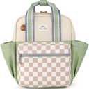 Itzy Ritzy Toddler Backpack - Daycare Bag - Features Adjustable Shoulder Straps, 2 Side Pockets & Spacious Interior with Wipeable Fabric Lining & Name Label, Checkerboard Backpack (Small)