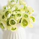 Ling's moment Ranunculus Artificial Flower, Faux Silk Mini Ranunculus Flowers for DIY Bouquet, Bulk Fake Wedding Filler Flowers for Centerpieces Arrangements Bridal Shower Decorations, Green