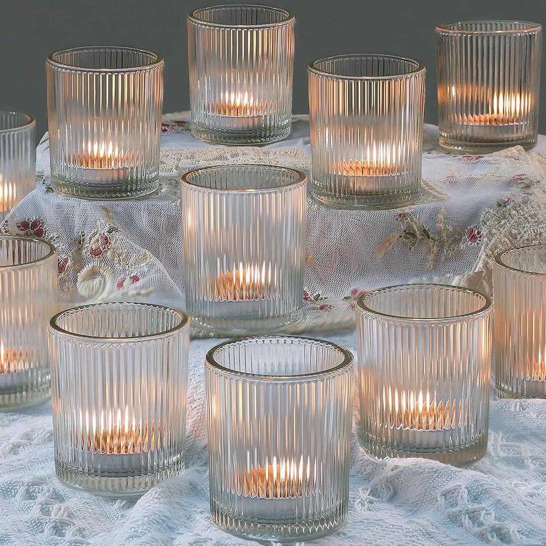 72pcs Votive Candle Holders, Clear Glass Votives Candle Holder for Table Centerpiece, Tea Lights Candle Holder for Weddings, Home Decor, Baby Shower, Special OccasionsClear,72
