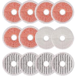 3764 SpinWave + Vac Mop Pads Compatible with Bissell SpinWave + Vac All-in-One Powered Spin 3764 and 37643,Washable and Reusable Replacement Head6+4+2)