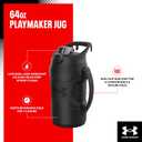 Under Armour Half Gallon Water Bottle Insulated, 64oz Insulated Water Bottle with Handle, Fence Hook, Leak Resistant, for Baseball, Football & More - Black/Black