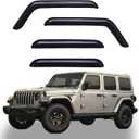 Window Visors Rain Guards fits 2018-2026 Wrangler JL Unlimited 4-Door, Out-Channel Window Wind Deflectors Vent Shades Accessories for 2020-2026 Gladiator 4-Door, Dark Smoke 4 Pcs