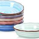 Selamica Ceramic Mini Pie Pans, 6 Inch Pie Dish for Baking, Small Pie Plate with Fluted Edge for Dessert Apple Pie, Oven Safe, Set of 6, Gradient Color