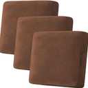 H.VERSAILTEX Velvet Stretch Couch Cushion Cover Plush Cushion Slipcover for Chair Loveseat Sofa Cushion Furniture Protector Seat Cushion Sofa Cover (3 Piece XL Sofa Cushion Covers, Caramel)