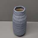 Uiddo 12.6 Inch Mat Blue Modern Handmade Ceramic Vase, Rustic Farmhouse Decorative Flower Vases for Home Decor, Pampas Grass Bouquet, Living Room, Kitchen, Office, Bedroom, Centerpiece Table Decorations