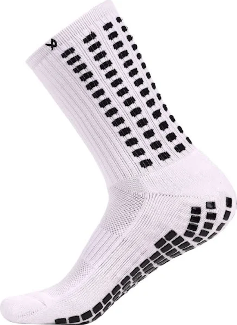LUX Anti Slip Soccer Knee Socks,Non Slip Football/Basketball/Hockey Sports Grip Socks White