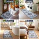 UKISS Washable Runner Rug 2x6 Non-Slip Soft Boho Vintage Hallway Runner Rugs Low Pile Faux Wool Long Carpet Runner Rug for Entryway Bedroom, Kitchen, Laundry, Bathroom.