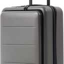 Coolife Luggage Suitcase Piece Carry On ABS+PC Spinner Trolley with pocket Compartmnet(Titanium gray, 20in(carry on))
