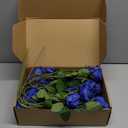30 Pcs Rose Artificial Flowers in Bulk Real Touch Long Stem Silk Roses Bouquets Realistic Faux Flowers for Wedding Bridal Shower Home Decor Floral Arrangements Table Centerpiece, (Royal Blue)