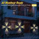 Solar Outdoor Lights, Up and Down Lighting, Waterproof IP65, Fence Light for Yard, Garden, Garage, Pools, Deck (4LED-Warm Light, 4PACK)