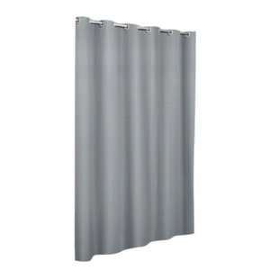Zenna home Insta Curtain FABRIC hotel shower curtain with rustproof built-in grommets( 71 in×74in) GREY