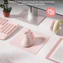 seenda Ergonomic Mouse Wireless, MOU-302 Bluetooth Vertical Mouse Rechargeable, Volume Knob, Silent Mice & 1000/1600/2400 DPI, 3 Multi-Device Connection for Windows/PC/Laptop/Mac/MacBook, Pink