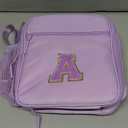 Initial Insulated Lunch Bag for Girls Kids, Back to School Gift, Reusable Leak-proof Lunch Box with Adjustable Strap for School Daycare Travel Picnic (Purple,A)