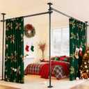 Goovilla Room Divider for Room Separation, Tension Curtain Rods No Drilling, 4-10ft(H) 28-114inch(W) Adjustable Temporary Privacy Wall Divider, Heavy Duty Freestanding Space Partition Separator, Black