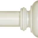 Ivilon Drapery Window Curtain Rod - Knob Design, 1 Inch Rod, 48 to 86 Inch. Ivory/White