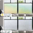 Window Privacy Film, Frosted Stained Glass Window Film, Static Cling Non-Adhesive Heat Control UV Blocking Window Clings Sticker Decorative for Bathroom Home Door 29.5" x 78.7"