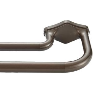 Dark Bronze Double Curtain Rods For Windows 48-88 Inch,Heavy Duty Double Curtain Rod with Aluminum Finials and Bracket,Adjustable Double Window Rods For Blackout Or Room Darkening Panels