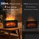 Essential Oil Diffuser, 7-Color Fireplace Fire Flame Aromatherapy Humidifier, 280ml Ultrasonic Aroma Diffuser Cozy Gift with Time Sets and Remote Control for Bedroom Home Yoga Office