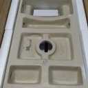 16" x 9" Wall Mount Bathroom Sink Rectangule Floating Sink Porcelain Ceramic White Bathroom Vessel Sink Left Hand Set