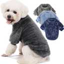 3-Pack Small Dog Sweaters for Dogs Male & Girl - Puppy Clothes - XXS to XL & Cat Apparel - Velvet Warm Dog Jackets- Pet Sweatshirt & Coats for Winter (XX-Small, SkyBlue,Navy,Darkgrey)