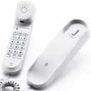 Landline Phone - Durable Corded Phone for The Office. Mini Phone uses HD Sound Chips, Making The Sound Clearer. It is Suitable for Office and Home use, and More, (White)