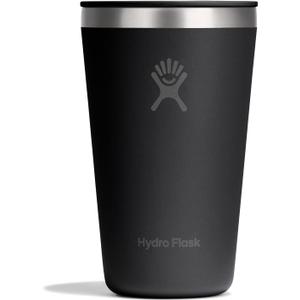Hydro Flask All Around Tumbler Press-In Lid, Insulated Travel Mug, Stainless Steel Coffee Cup 16 Oz Tonal Black