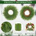 8 Pcs 14" Christmas DIY Green Wreath Artificial Wreath, Norfolk Pine
