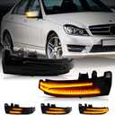 D-Lumina Dynamic LED Side Mirror Sequential Turn Signal Lights Smoked Lens for Merce-des Benz A/B/C/E/S/CLA/GLA/GLK/CLS Class W204 W176 W212 W246 W221 C250 C300 C350, Side Marker Blinkers Mirror Light