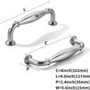 khtumeware 2 Pack 4inch(102mm) Hole Center Brushed Satin Nickel Cabinet Pulls Solid Heavy-Duty Tradition Handles Hardware for Bathroom Dressers Pull cabinets wardrobes Closet Doors
