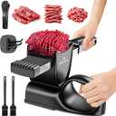 ONCE FOR ALL Fresh Meat Slicer with Handle Kitchen Knife Set For Meat Slicing Shredding, Manual Jerky Cutter Food Slicer For Beef Pork Mutton For Home Cooking BBQ Hot Pot (Black)