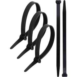 Cable Zip Ties(50-Piece) Industrial Ultra Heavy Duty Multi-Purpose Length 12.2 Inch Width 0.51 Inch, 250 lbs Tensile Strength for Indoor and Outdoor UV Resistant, Black