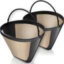 GoodCups 2-Pack Reusable #4 Cone Coffee Filters for Cuisinart 1014 Cup Brewers (DCC-3200, DCC-1200, DCC-3400) & Ninja Coffee Makers, Stainless Steel Mesh, Permanent, Dishwasher-Safe