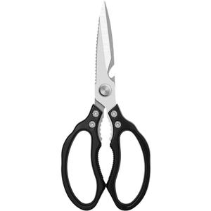 AWinjoy Heavy Duty Sharp Kitchen Scissors, Dishwasher Safe, Cooking Shears for Meat, Chicken, Fish, Poultry, Herb, Bread (Black)
